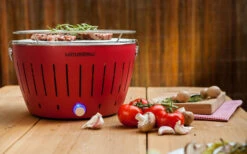 Parrilla De Carbón/mesa LotusGrill S Con Bolsa De Transporte Azul Profundo