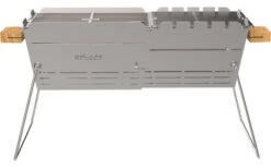 Parrilla De Carbón De Acero Inoxidable Extensible Knister Premium Con Pincho Incluido