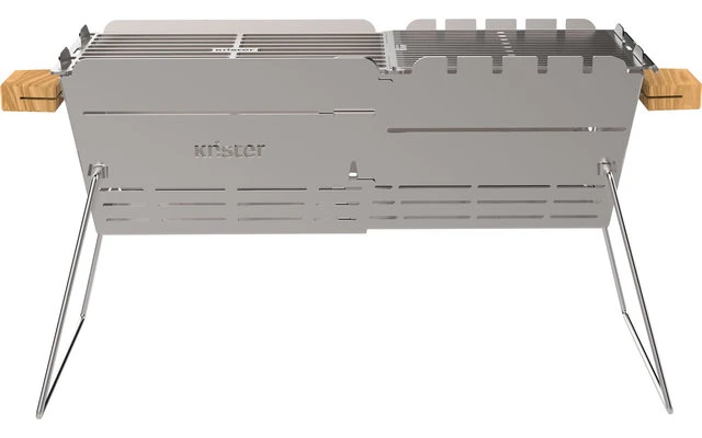 Parrilla De Carbón De Acero Inoxidable Extensible Knister Premium Con Pincho Incluido