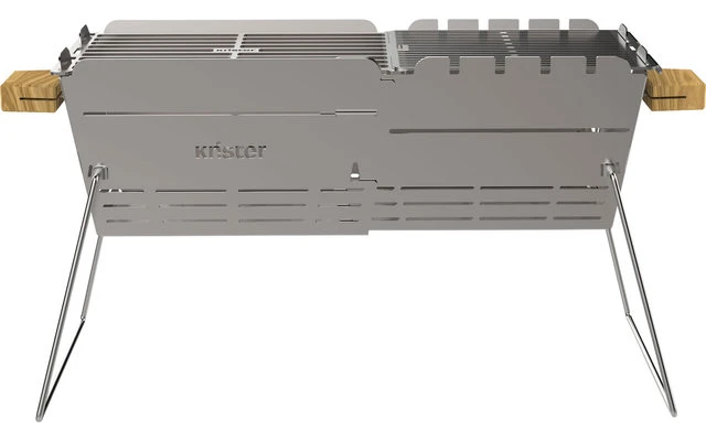 Parrilla De Carbón De Acero Inoxidable Extensible Knister Premium Con Pincho Incluido - Imagen 4
