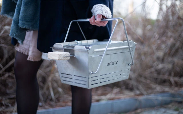 Parrilla De Carbón De Acero Inoxidable Extensible Knister Premium Con Pincho Incluido - Imagen 6