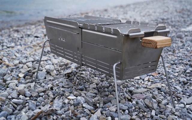 Parrilla De Carbón De Acero Inoxidable Extensible Knister Premium Con Pincho Incluido - Imagen 7