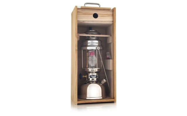 Caja De Madera Petromax Con Panel De Plexiglás Para La Lámpara Petromax HK350/HK500