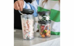 Koziol Prince Oslo Juego De 3 Tarros De Almacenaje Nature Gris Ceniza